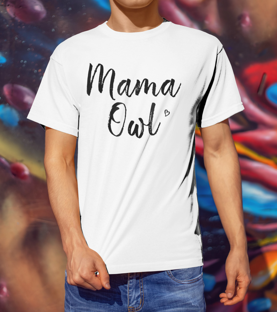 Mama Owl Cute Heart Mom15 T-Shirt