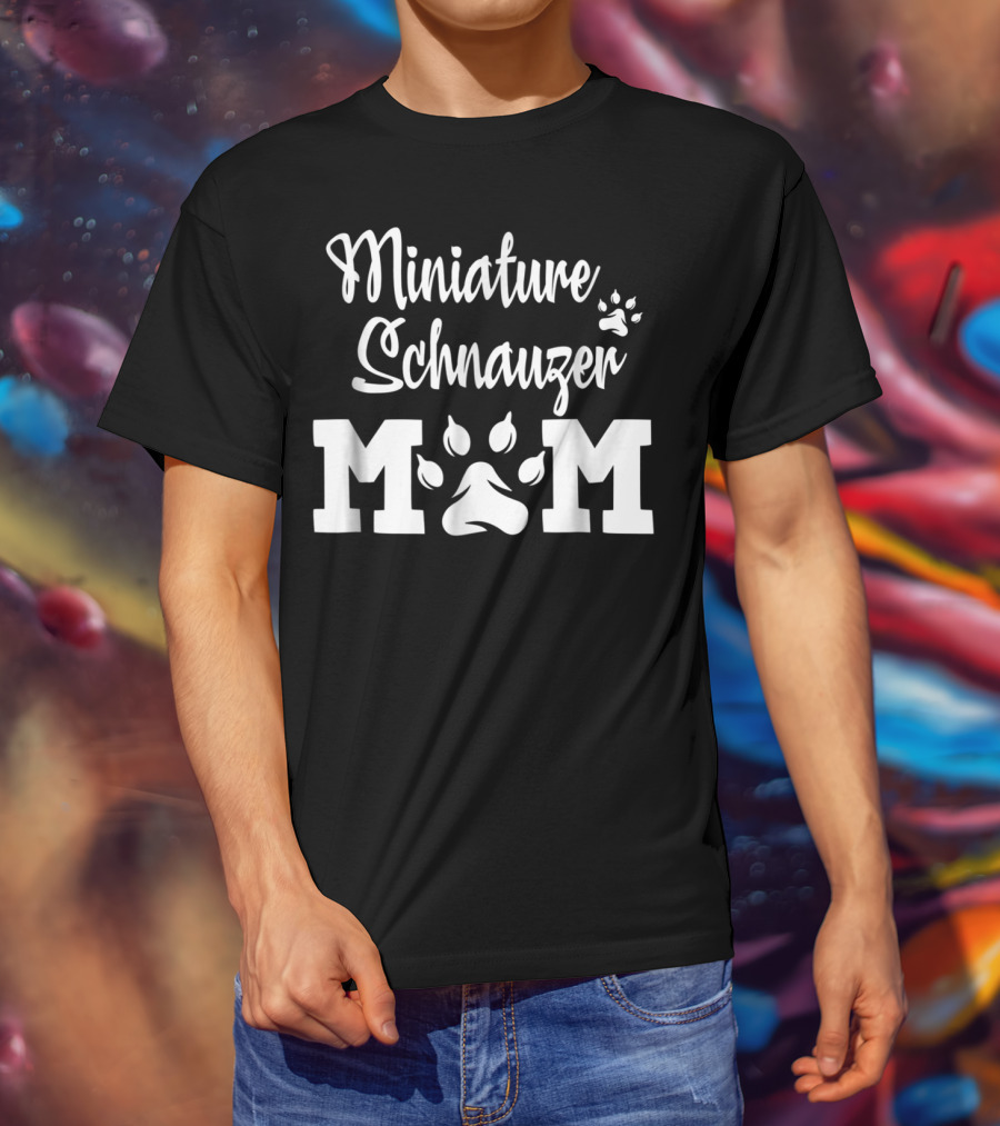 Miniature Schnauzer Mom Pawprint T-Shirt