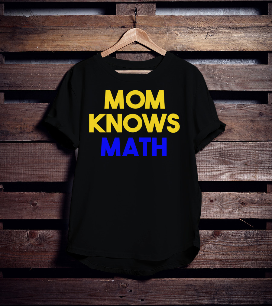 MOM KNOWS MATH Bold Yellow Blue T-Shirt