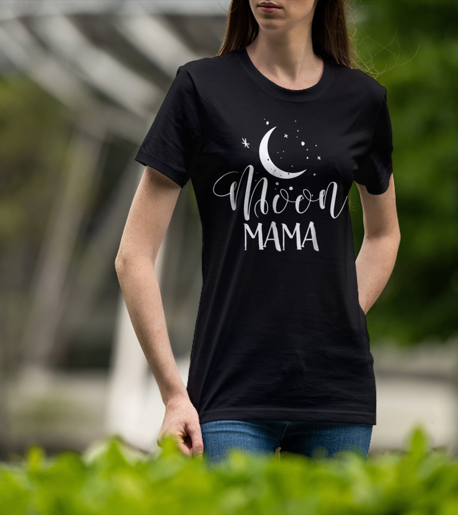 Moon Mama Boho For Women58 Crescent Stars T-Shirt