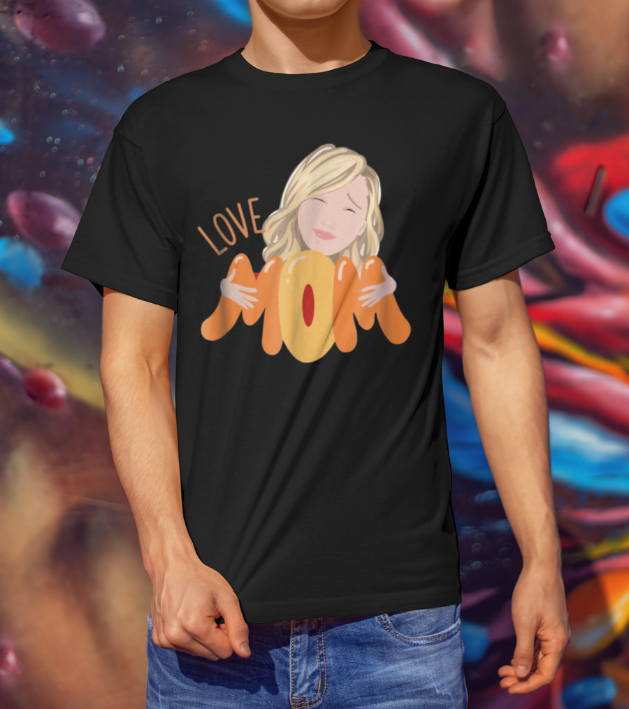 LOVE MOM Mothers Day Custom Personalized Selfie Emoji T-Shirt