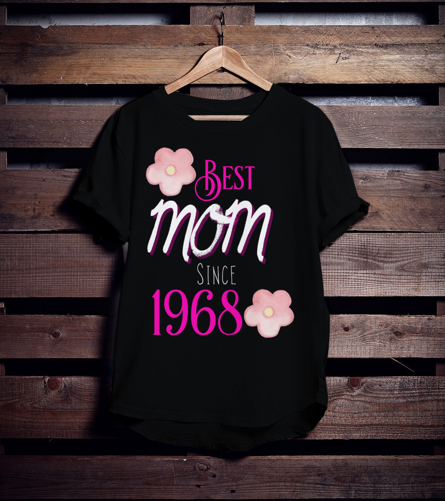 Best Mom Since 1968 Momiversary Flowers Mother's Day T-Shirt