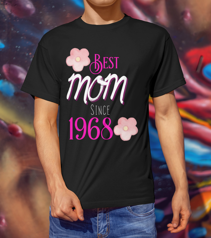 Best Mom Since 1968 Momiversary Flowers Mother's Day T-Shirt