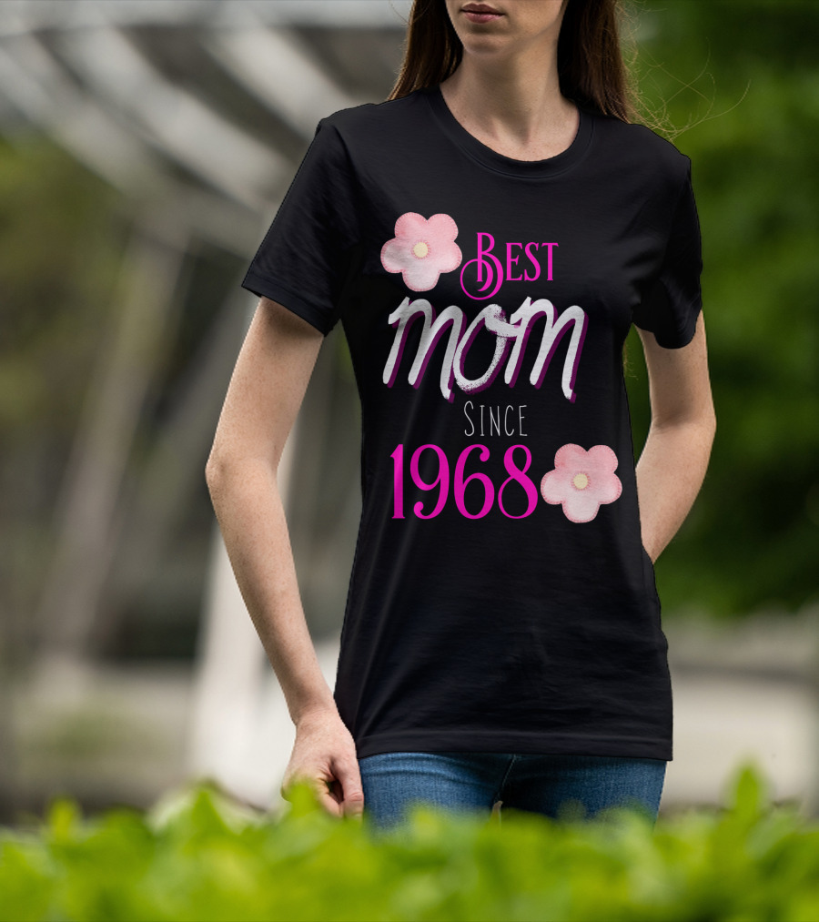 Best Mom Since 1968 Momiversary Flowers Mother's Day T-Shirt