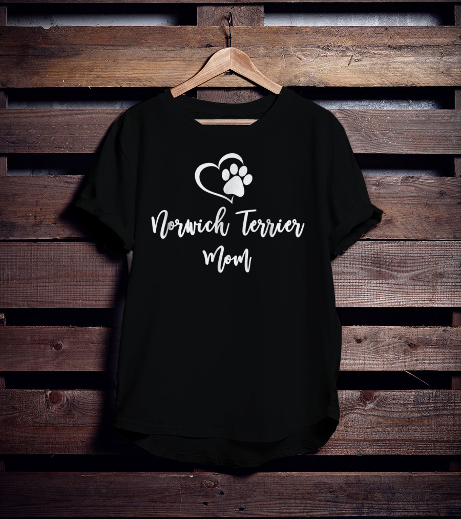 Norwich Terrier Mom Heart Paw T-Shirt