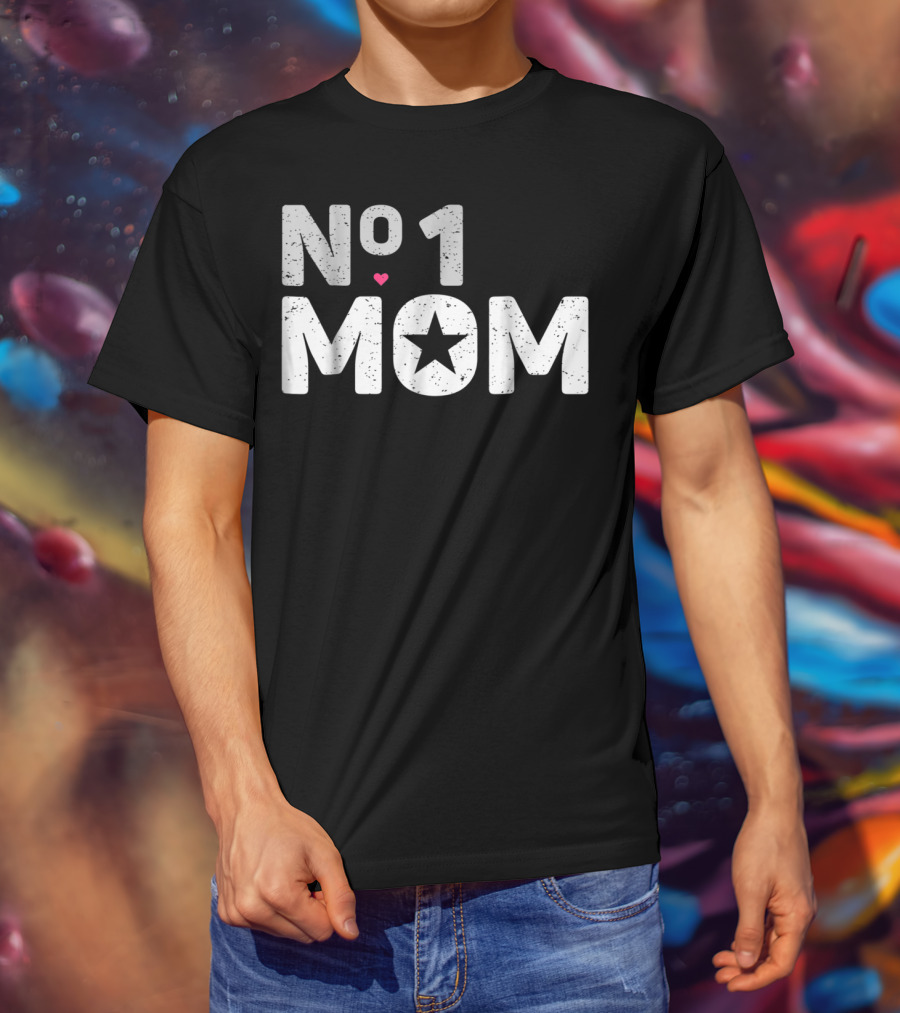 NO 1 Mom Star Heart T-Shirt