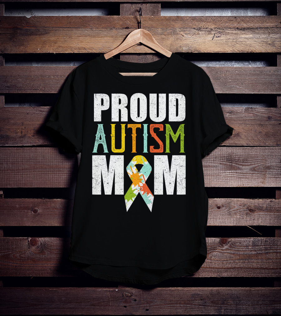 Proud Autism Mom Multicolor Awareness T-Shirt