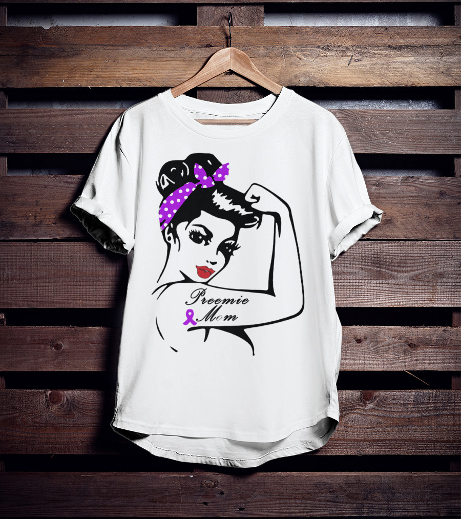 Preemie Mom Strong Rosie Purple T-Shirt