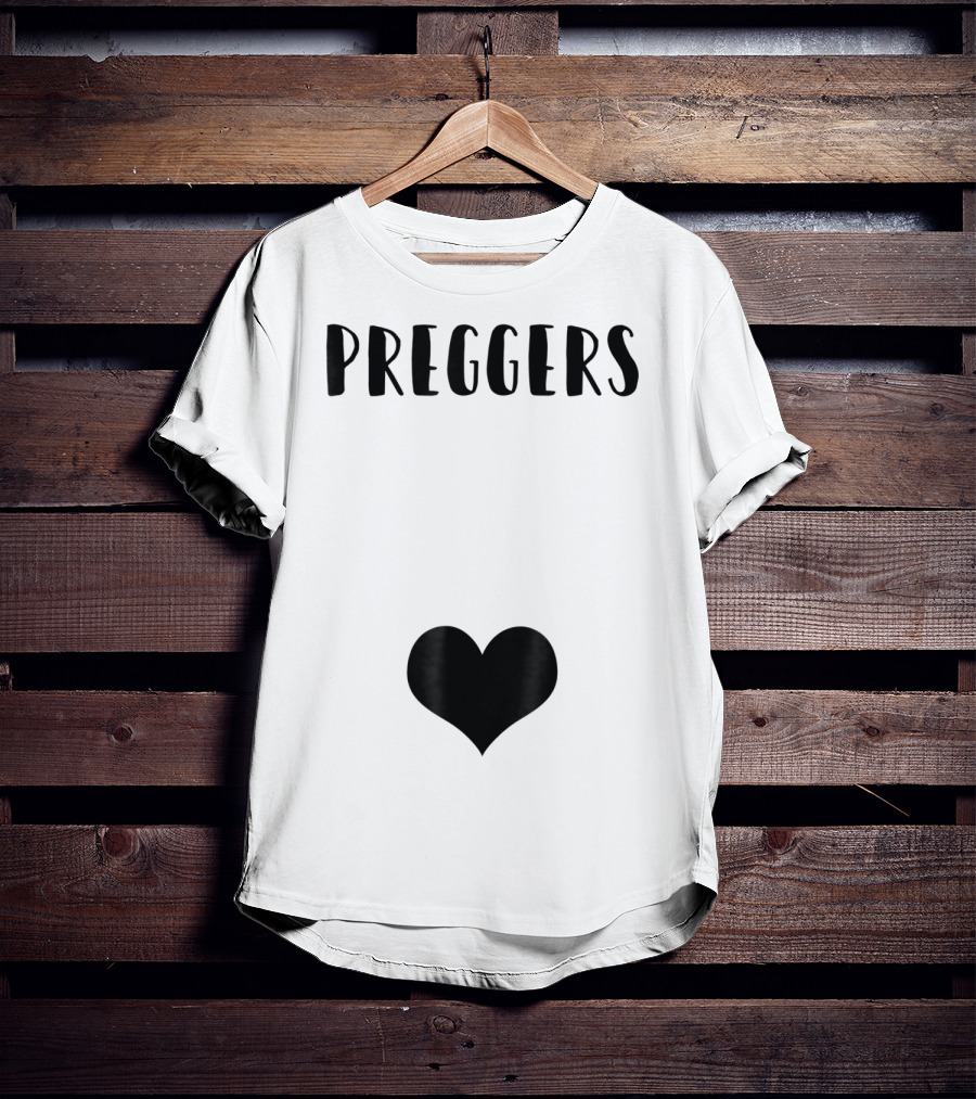 Preggers Announce Baby Prego Mom Heart Idea46 T-Shirt