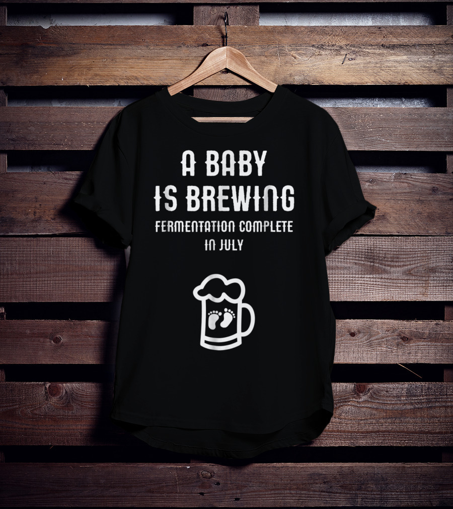 A Baby Is Brewing Fermentation Complete In July Footprint Beer Mug T-Shirt