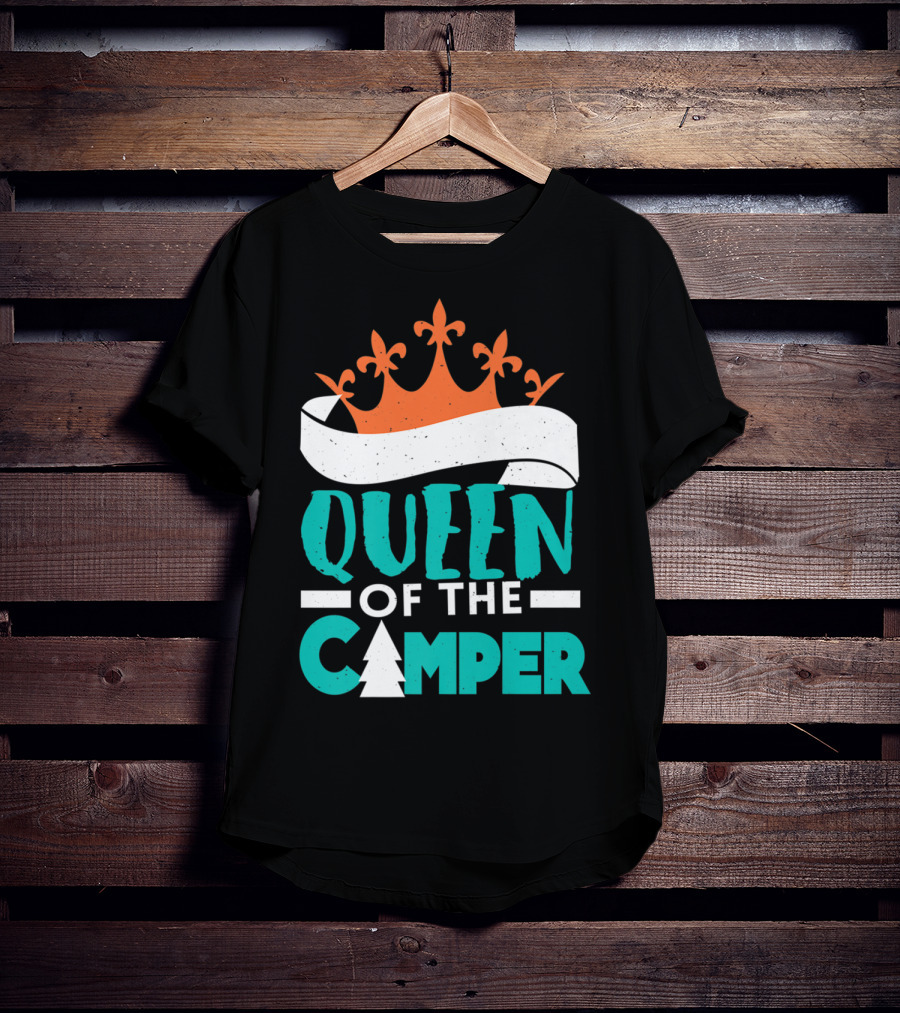 Queen Of The Camper Rv Crown Tree T-Shirt