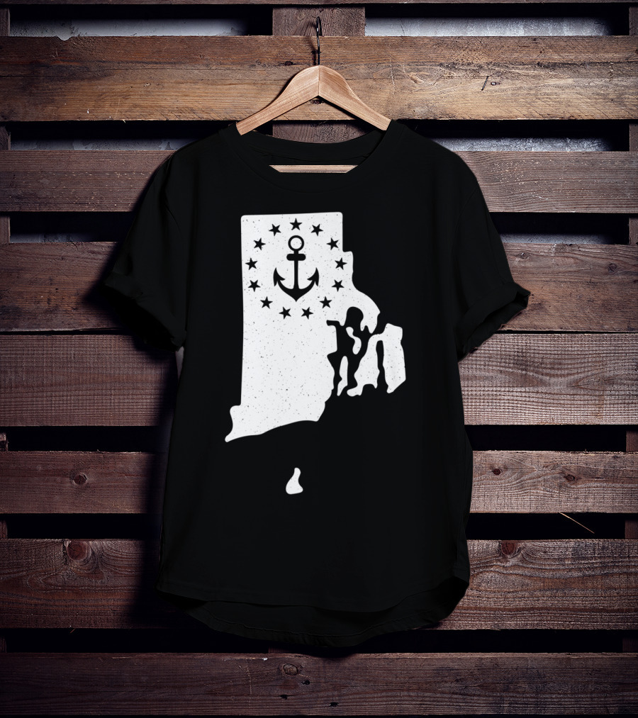 Rhode Island Anchor Independence With Stars T-Shirt