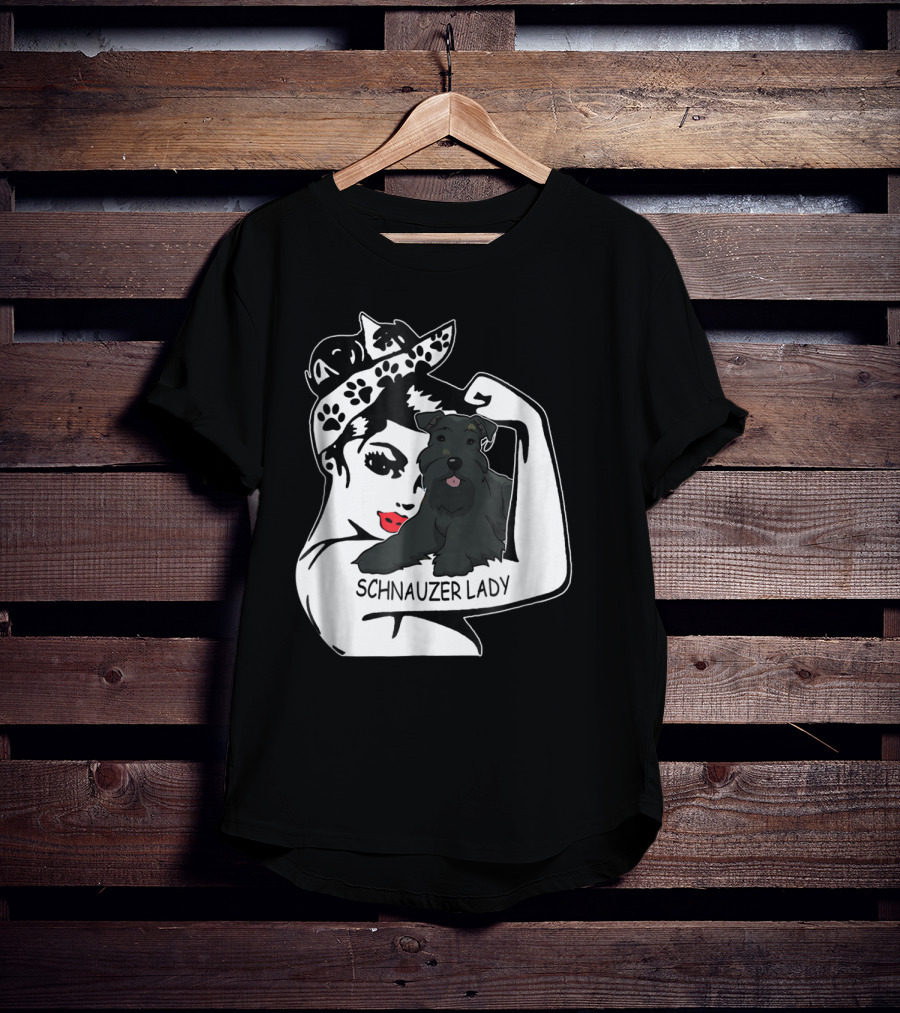 Schnauzer Strong Lady Mom Funny Birthday T-Shirt