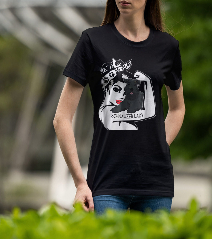 Schnauzer Strong Lady Mom Funny Birthday T-Shirt