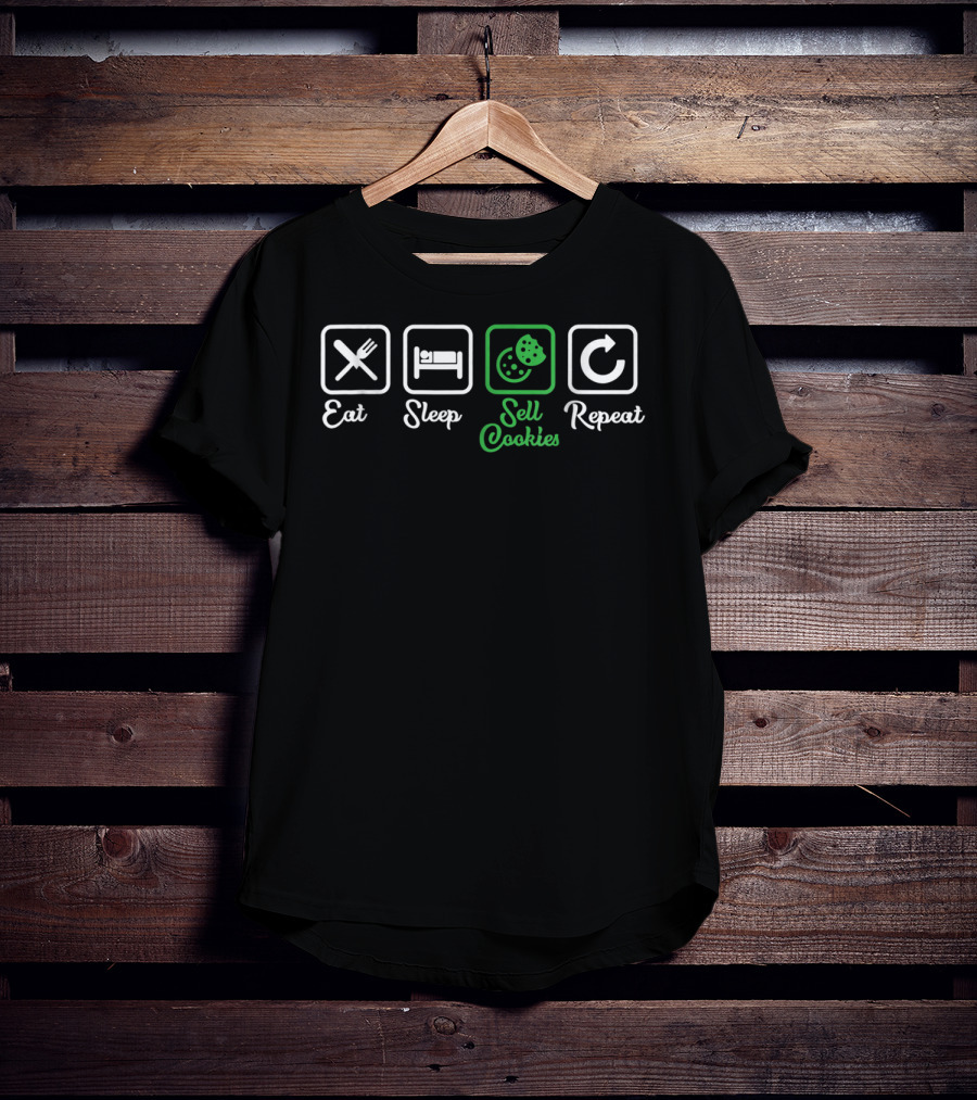 Eat Sleep Sell Cookies Repeat Scout Mom Daughter T-Shirt