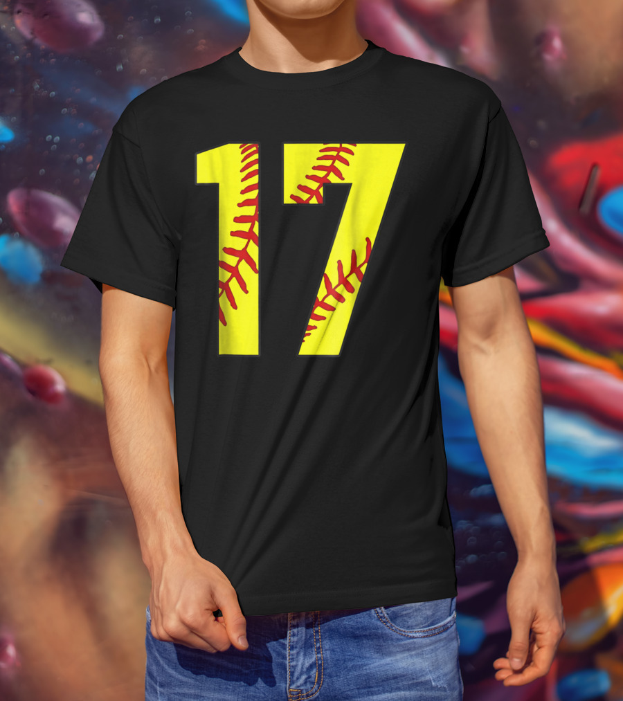 Softball Mom 17 Jersey Player Fan T-Shirt