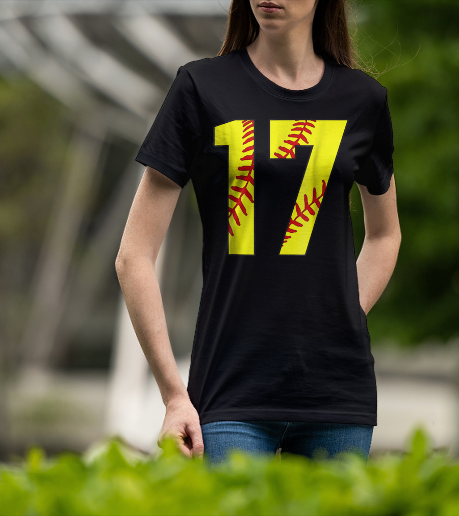 Softball Mom 17 Jersey Player Fan T-Shirt