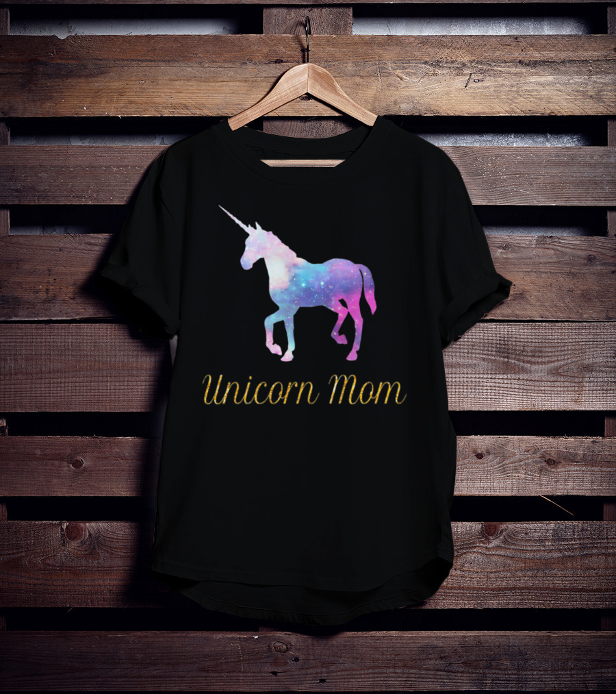 Unicorn Mom Sparkly Galaxy Birthday Party T-Shirt
