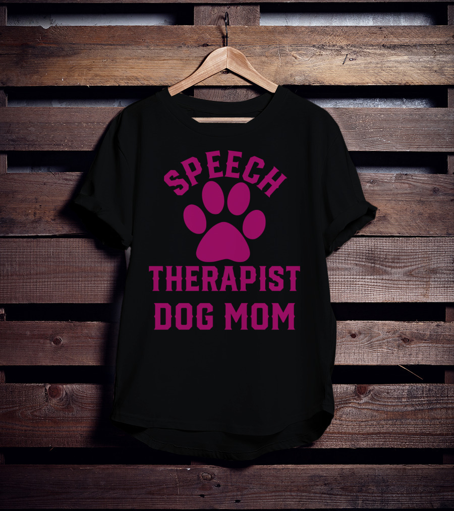 Speech Therapist Dog Mom Paw Prints T-Shirt