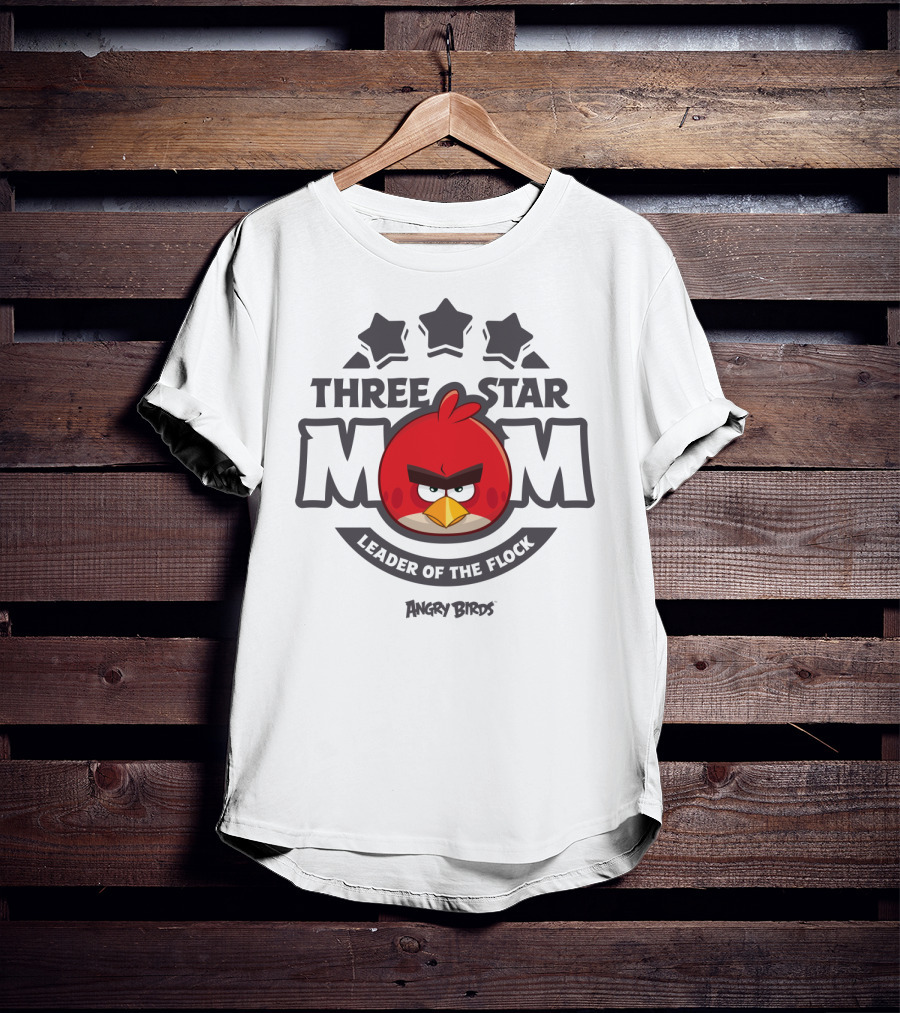 Three Star Mom Leader Of The Flock Angry Birds T-Shirt
