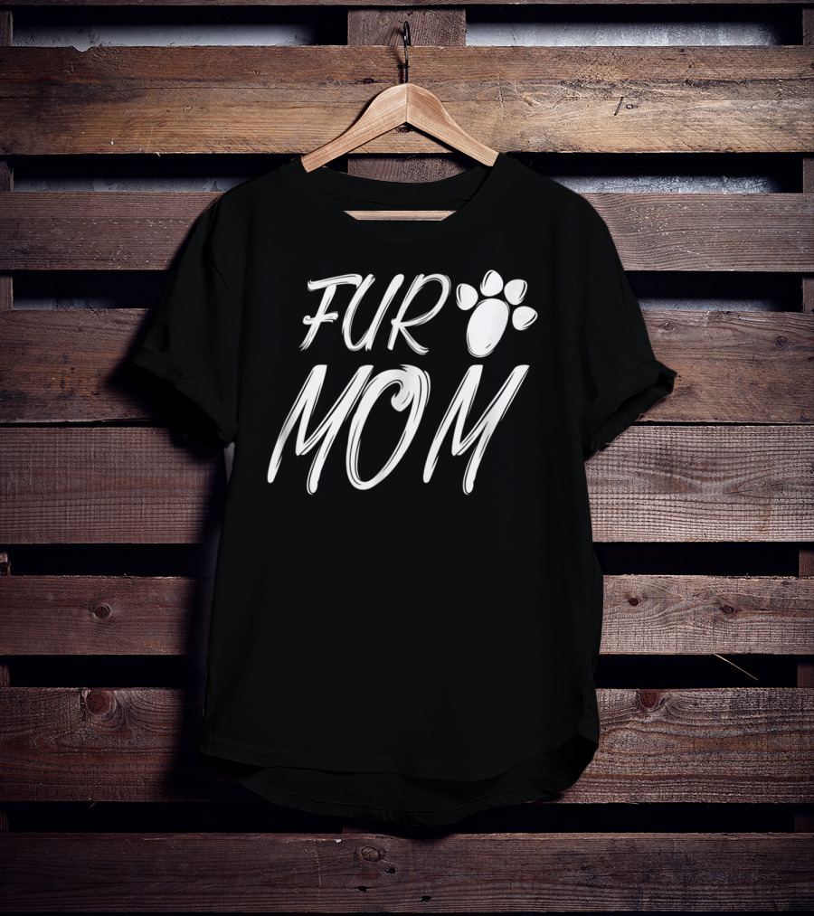Fur Mom Animal Lover Paw Print Design Light39 T-Shirt