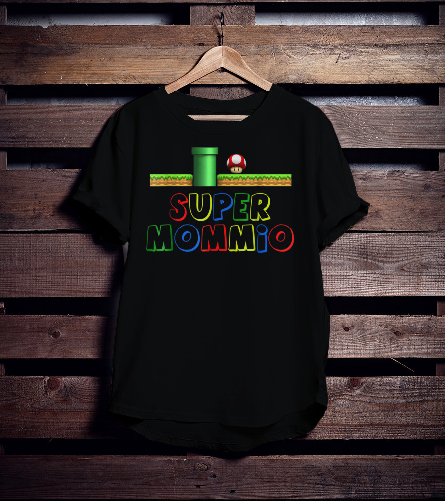 Super Mommio Gamer Mom Mario Mushroom Inspired T-Shirt