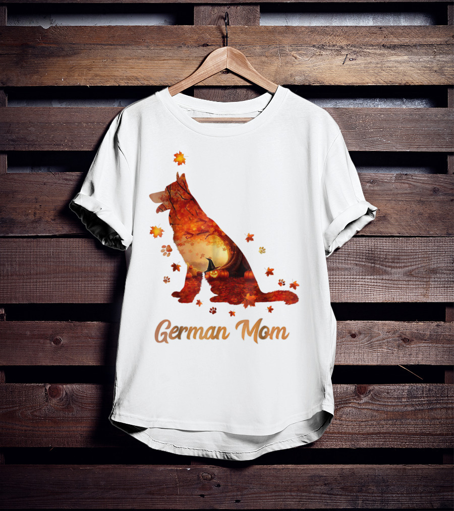 German Shepherd Mom Autumn Scene T-Shirt