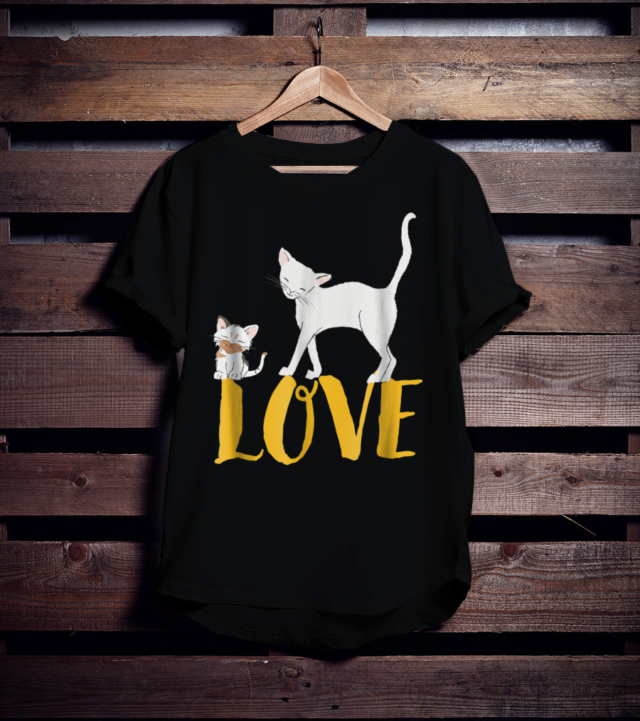I Love Cats Vintage Love Cat Mom And Dad Cat Person 13 T-Shirt