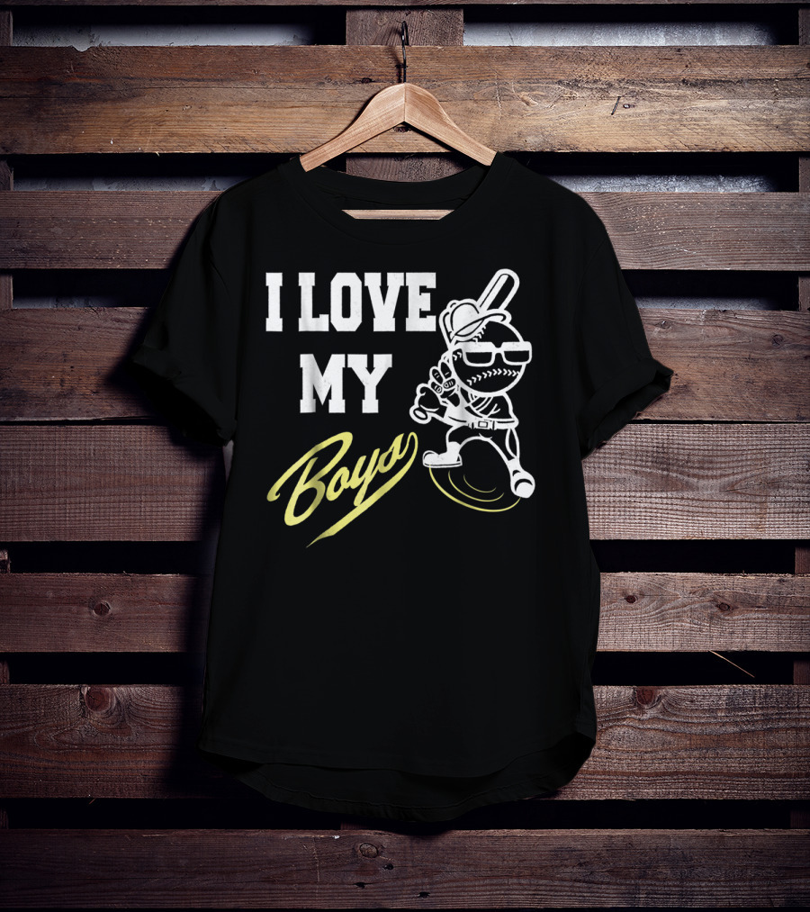 I Love My Boys Baseball Mom And Dad Cool Player T-Shirt