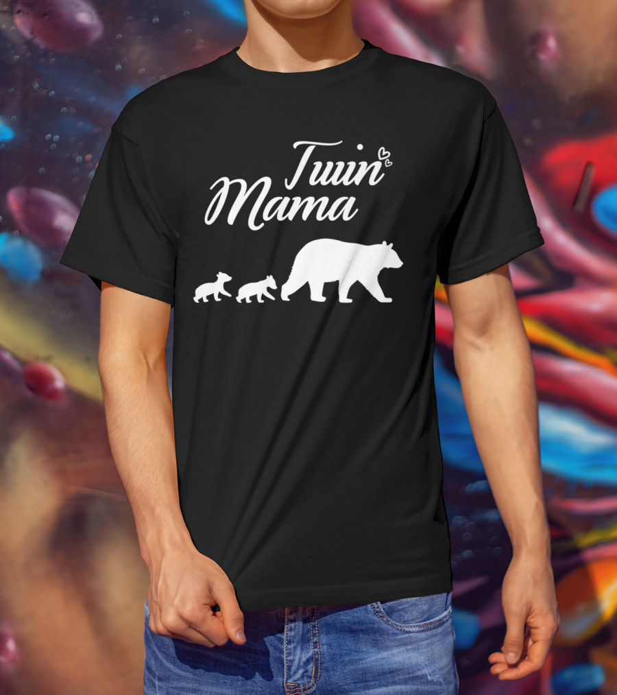 Twin Mama Bear With Cubs T-Shirt