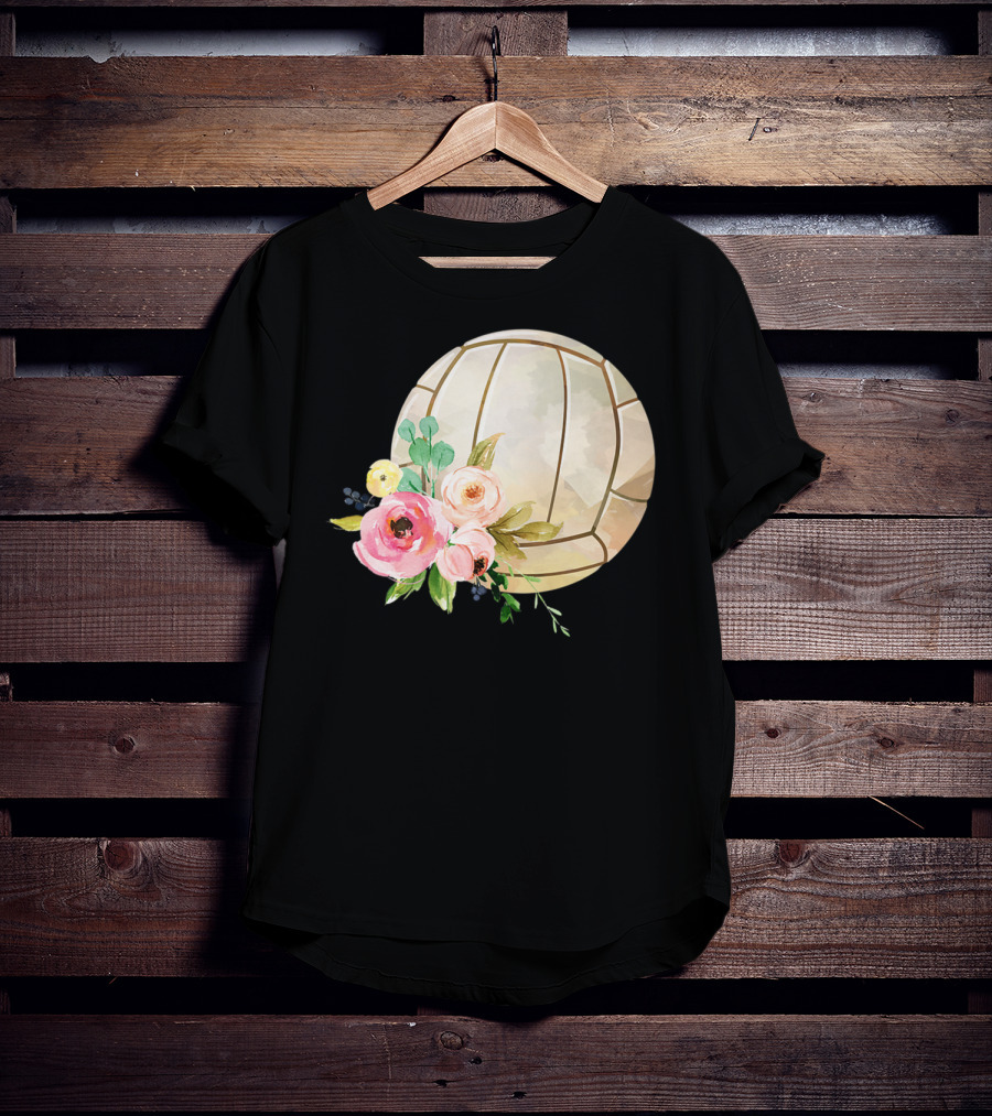 Watercolor Boho Floral Volleyball Patchwork T-Shirt