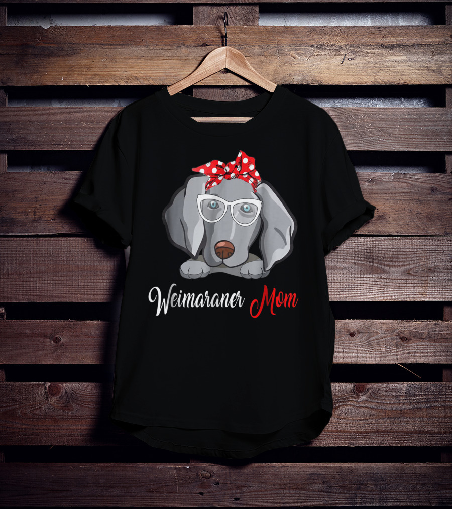 Weimaraner Mom Glasses Polka Dot Birthday T-Shirt