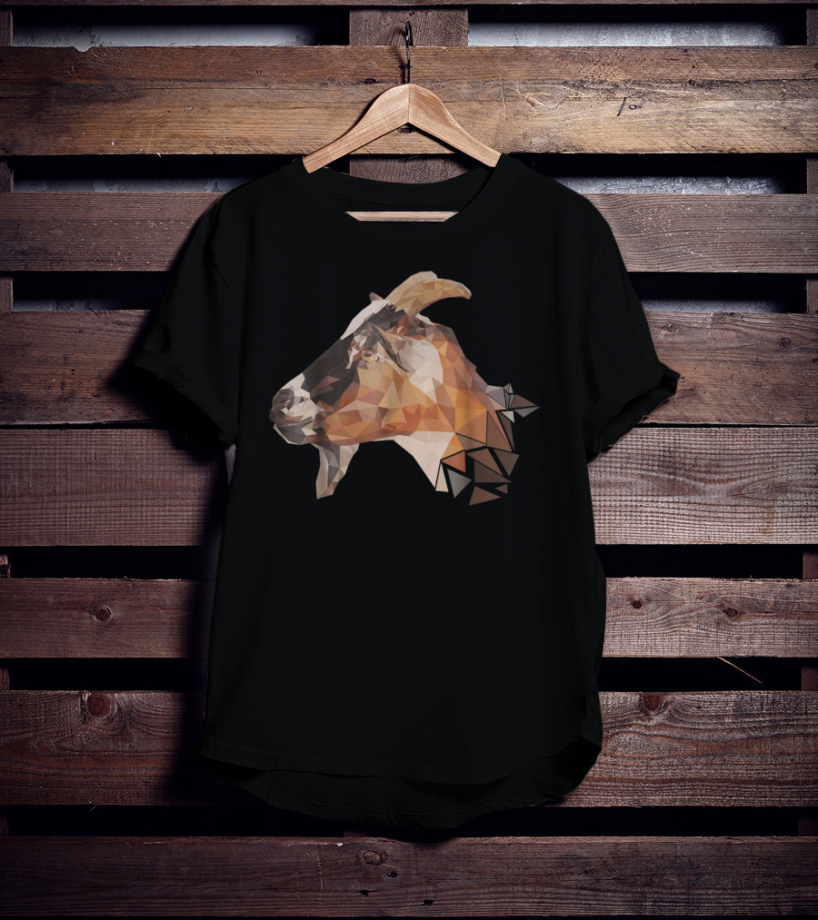 Weird Goat Lover Farmers Billy Polygonal Goat T-Shirt