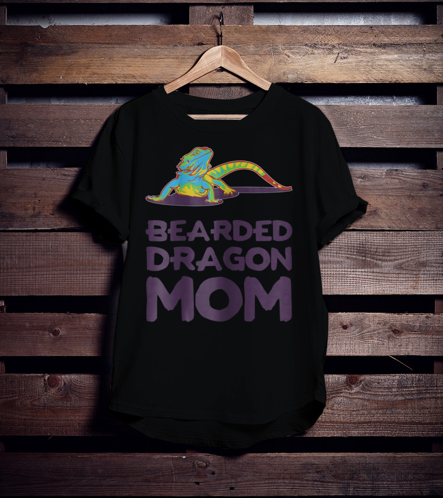 Bearded Dragon Mom Beardie Mother Lizard Retro Colorful T-Shirt
