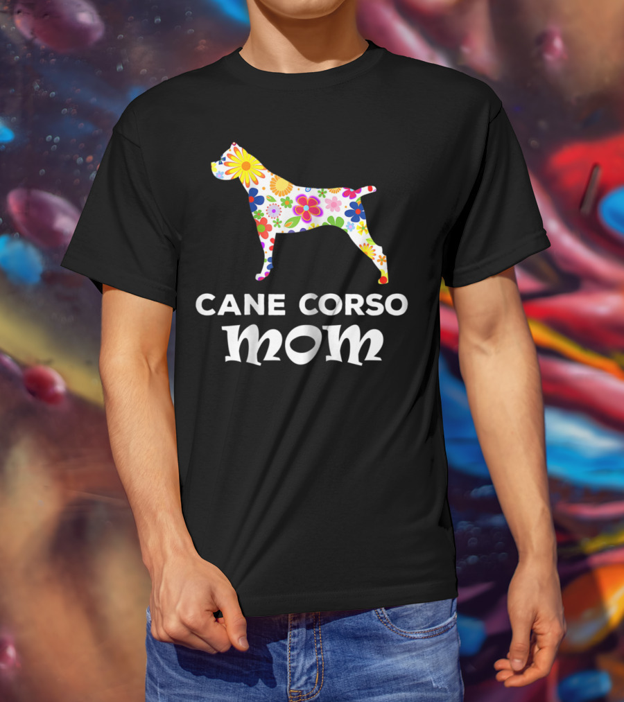 Cane Corso Mom Floral Dog T-Shirt