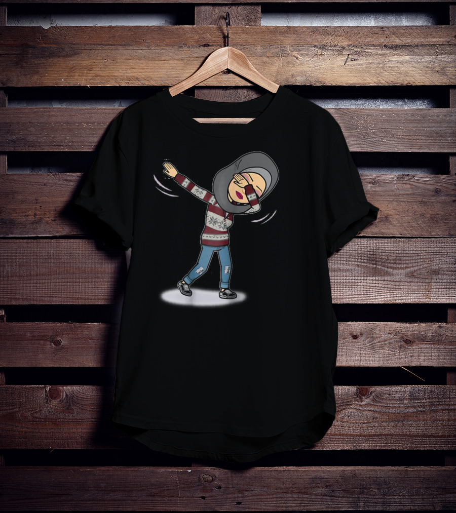 Dabbing Muslim Mom In Hijab Winter T-Shirt