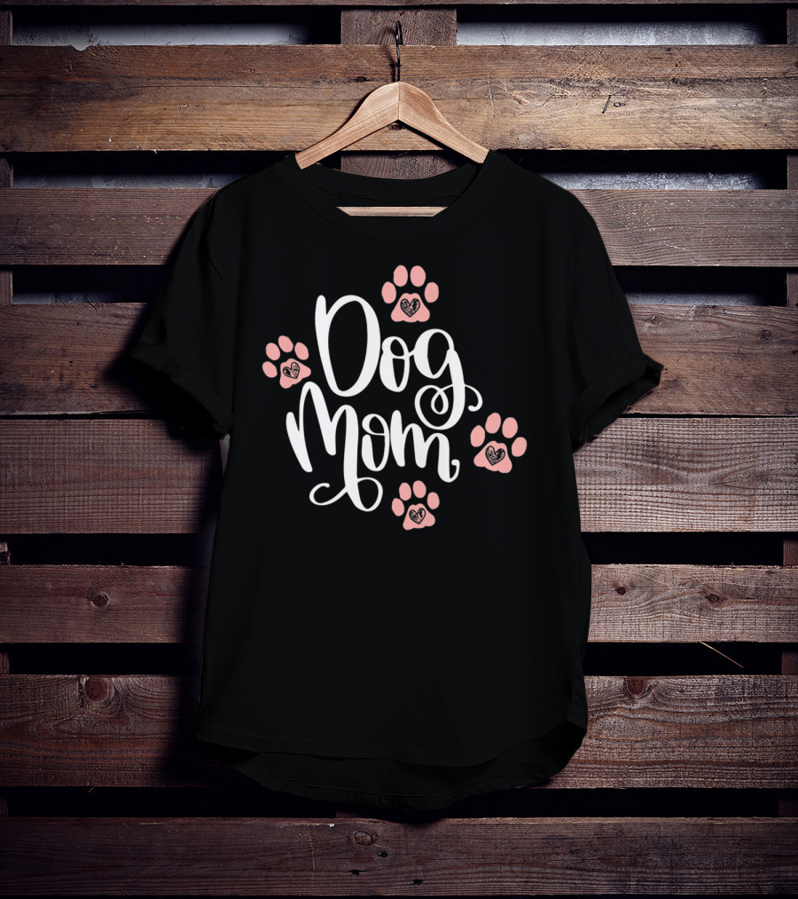 Dog Mom Paw Prints Heart Pet Lover Women75 T-Shirt