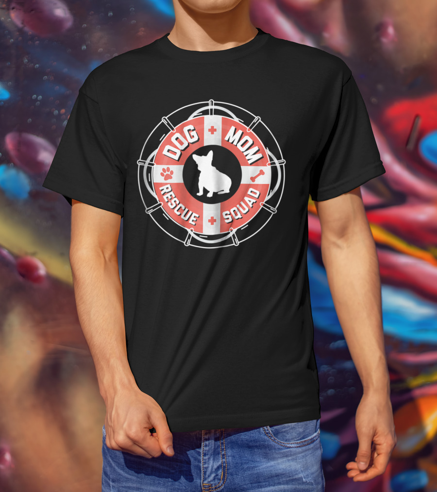 Dog Mom Rescue Squad Funny Cute Animal Lovers T-Shirt