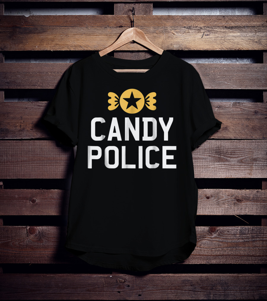 Candy Police Star Badge Halloween Funny T-Shirt