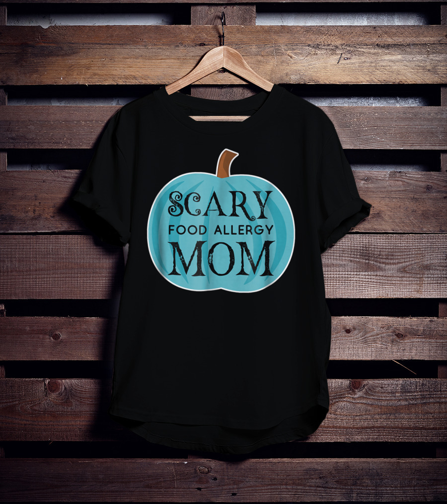 Scary Food Allergy Mom Blue Pumpkin Halloween T-Shirt