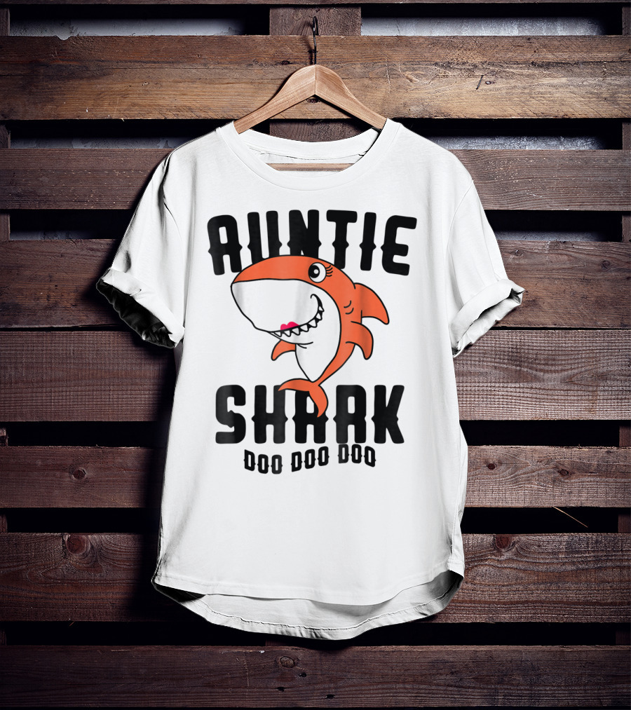 Auntie Shark Doo Doo Doo Mom Grandma Halloween Christmas T-Shirt