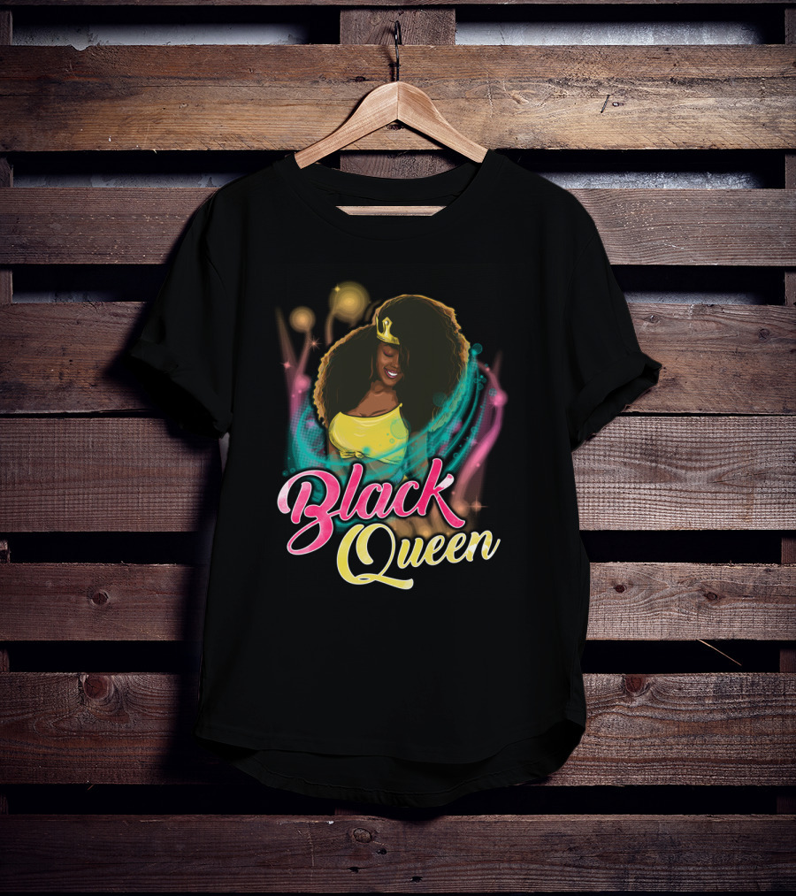 Black Queen Beautiful Afro Diva Mom Wife African9 T-Shirt