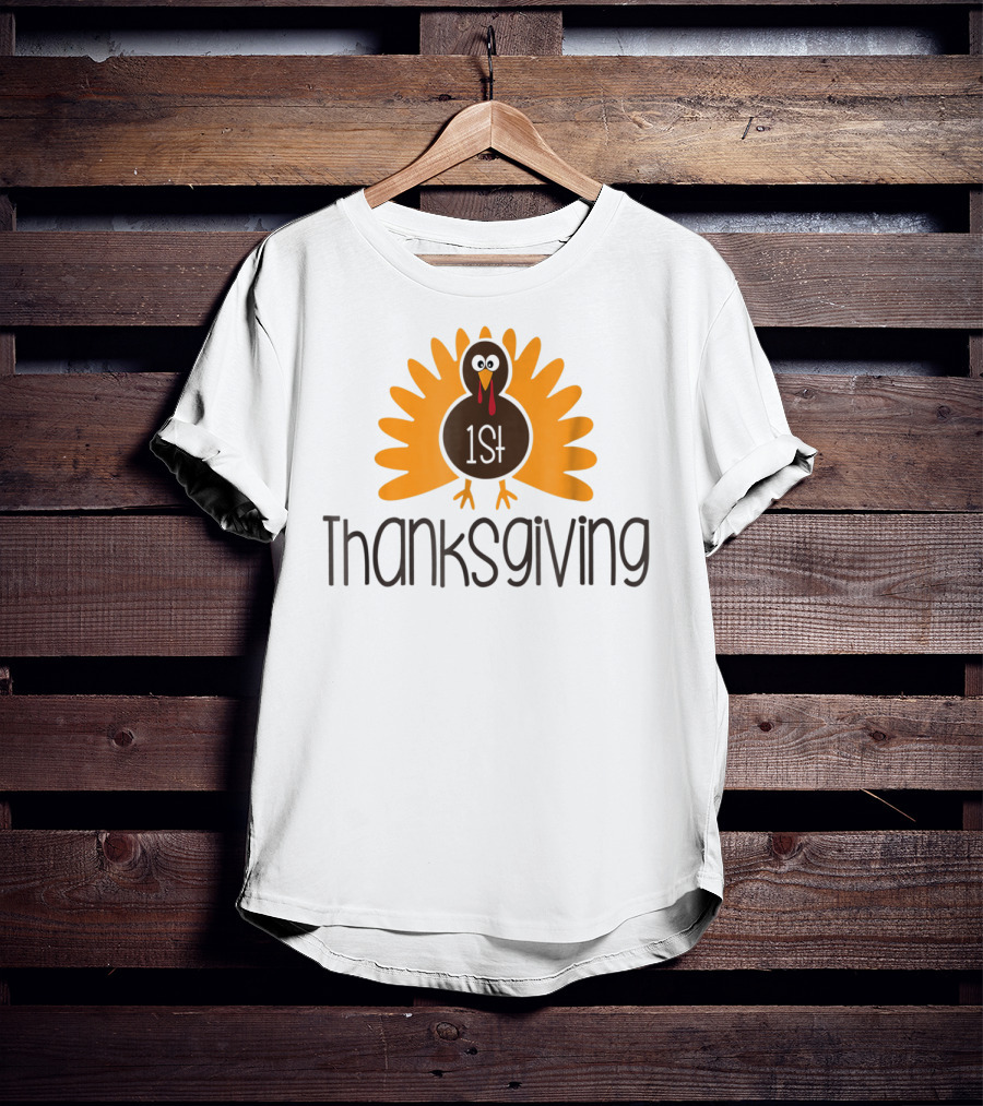 1st Thanksgiving Turkey Pregnant Baby T-Shirt