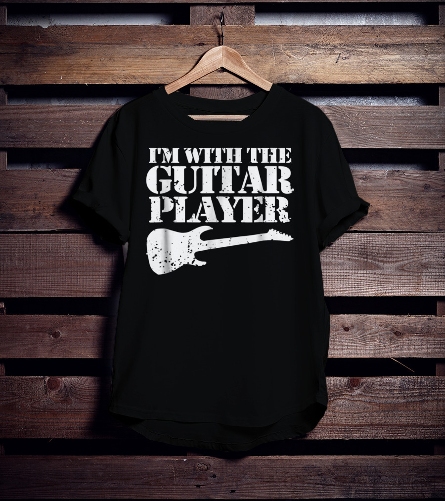 I'm With The Guitar Player Funny Cool Musician Wife Mom Dad8 T-Shirt