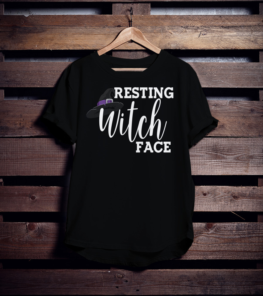 Resting Witch Face Halloween Witch Hat Mom Wife7 T-Shirt