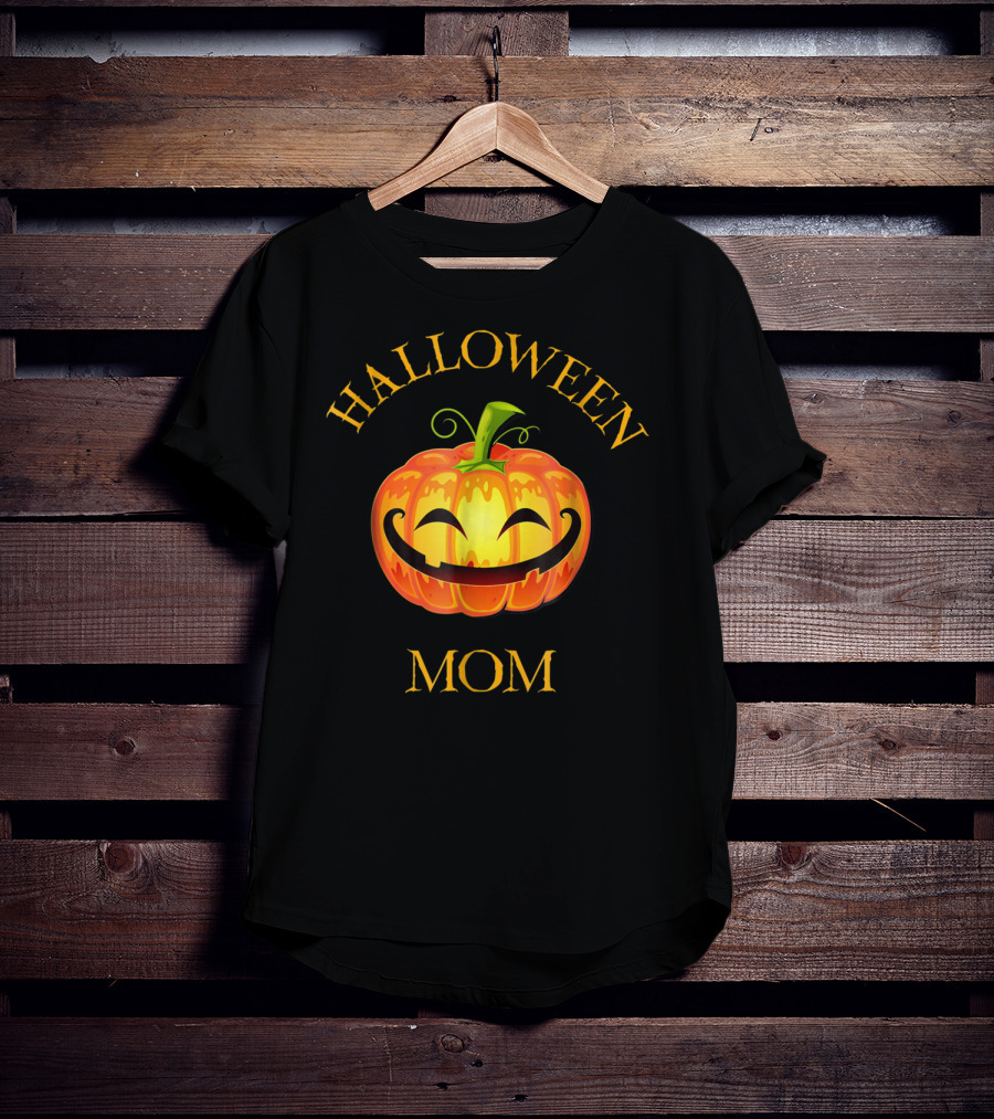Halloween Mom Jack O Lantern Pumpkin Face T-Shirt