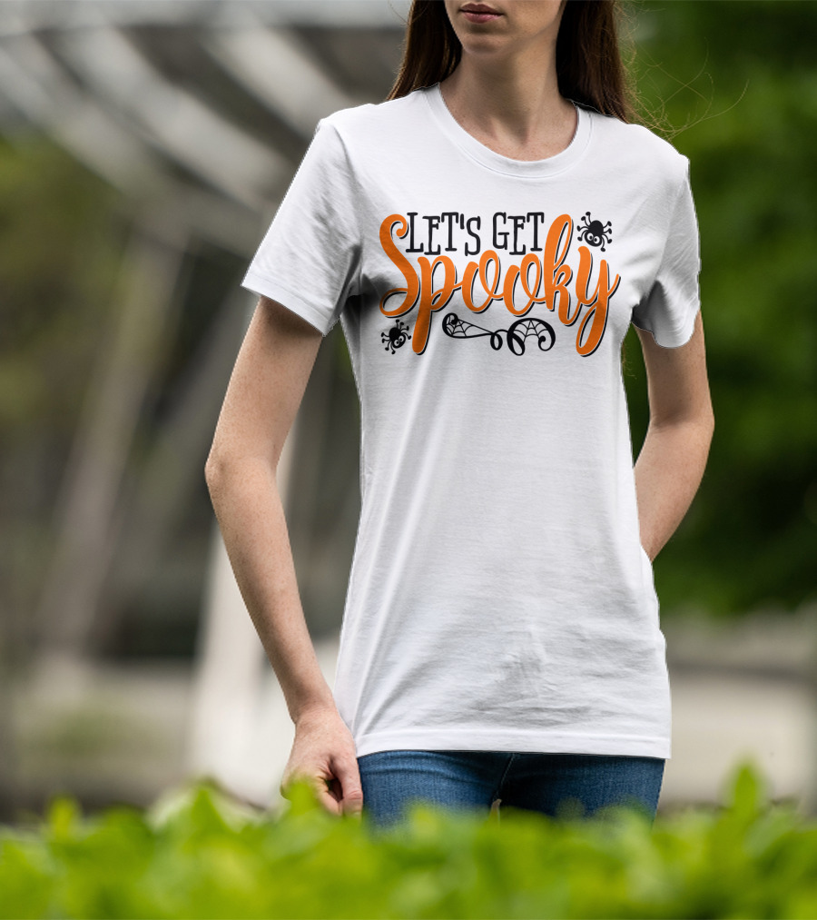 Let's Get Spooky Halloween Teacher Mom 7 Creepy Spiders T-Shirt