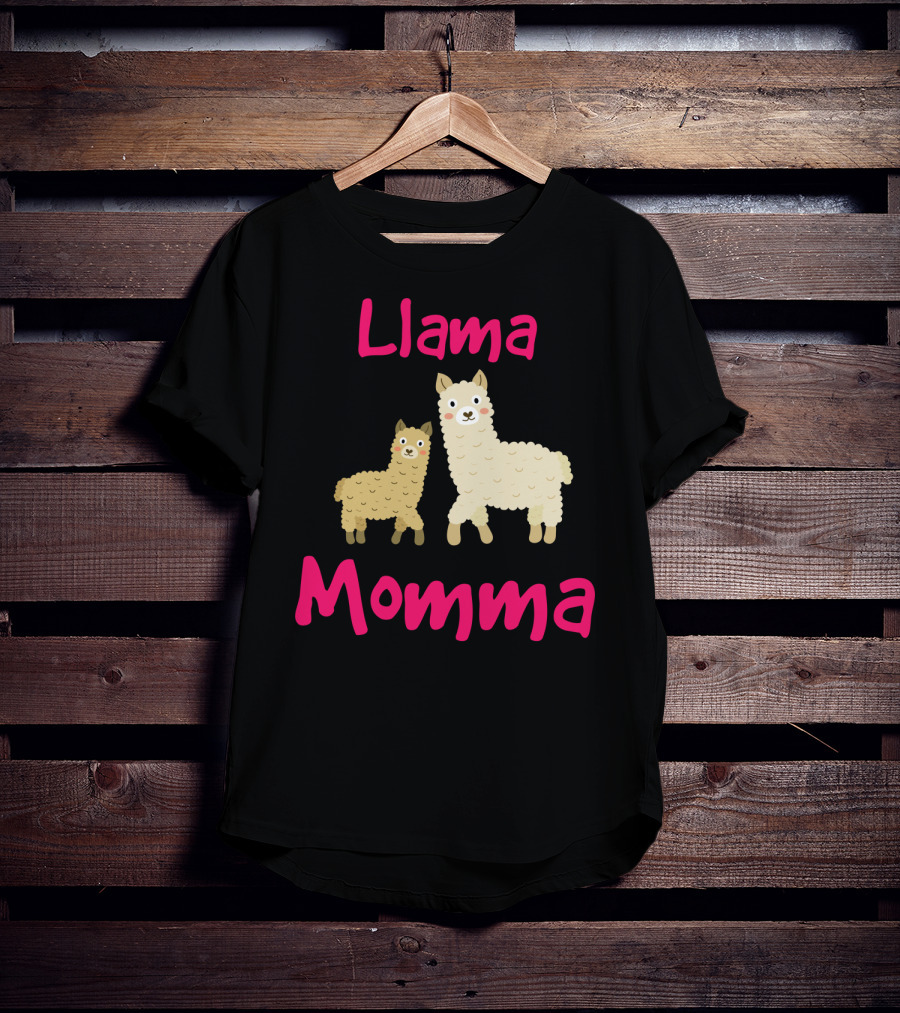 Llama Momma Cute Llama Mom And Baby T-Shirt