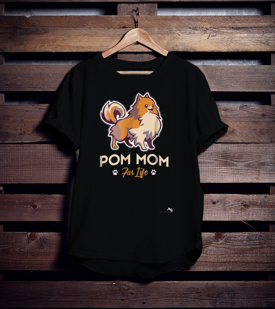 Pom Mom Fur Life Pomeranian Paw Prints T-Shirt