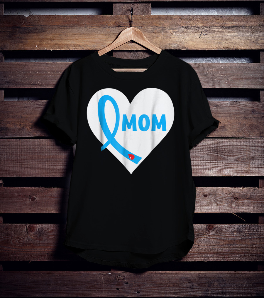 Proud Mom Mama Mother Of A Type 1 2 Diabetes Diabetic Heart T-Shirt